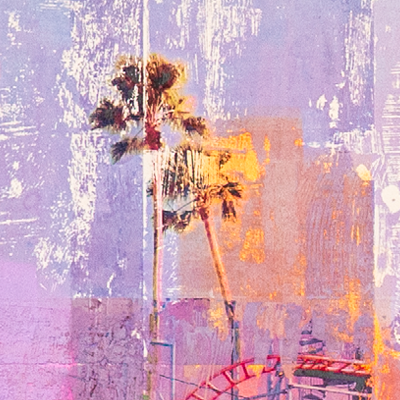 artwork collage mixed media boardwalk santa cruz california